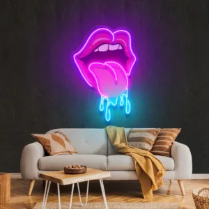 Lips Dripping Artwork Led Neon Sign Light