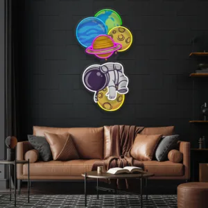 Balloon Astronaut Art work Led Neon Sign Light